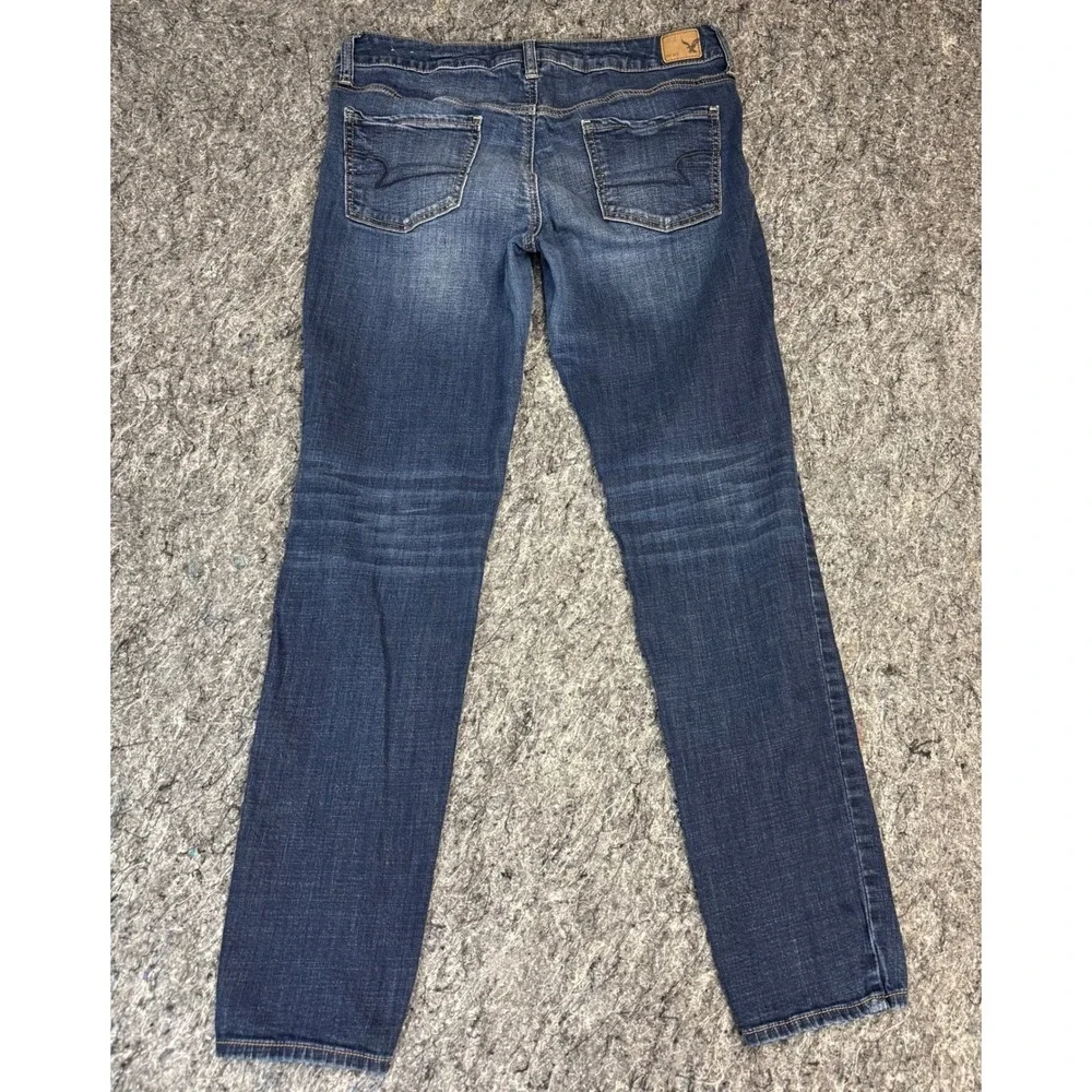 American Eagle Super Stretch Jegging Jeans Dark Wash Blue Low Rise Womens 10 Reg